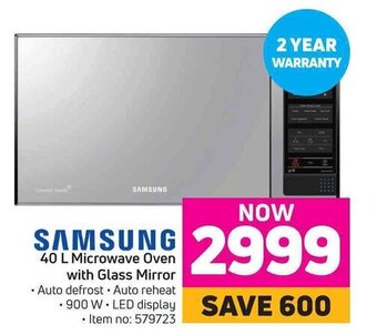 Game SAMSUNG 40 L Microwave Oven with Glass Mirror offer