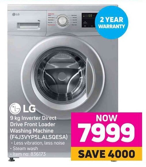 LG 9 kg Inverter Direct Drive Front Loader Washing Machine (F4J3VYP5L