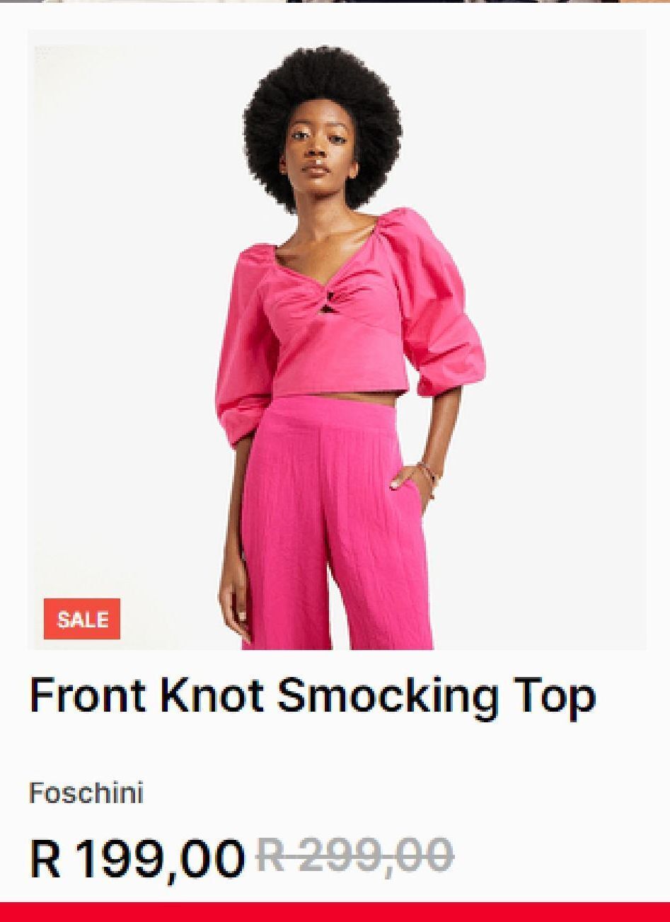 Front knot smoacking top offer at Foschini