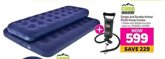 Game camp master Single and Double Airbed PLUS Pump Combo offer