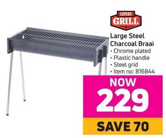 Game EXPERT GRILL Large Steel Charcoal Braai offer