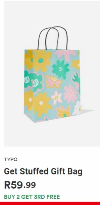 Typo Get stuffed gift bag offer