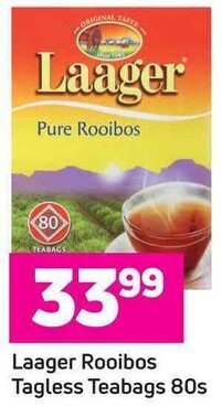 Game Laager Rooibos Tagless Teabags 80s offer