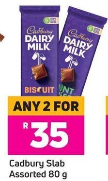 Game Cadbury Slab Assorted 80 g offer