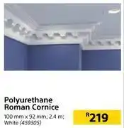 Builders Warehouse Polyurethane roman cornice white 2.4m, 100mm x 92mm offer