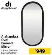 Builders Warehouse Design house alahambra oval framed mirror black 1.2m x 600mm offer