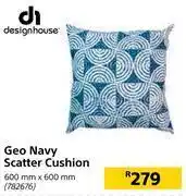 Builders Warehouse Design house geo navy scatter cushion-600mm x 600mm offer