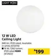 Builders Warehouse Lightworx 12w led ceiling light offer