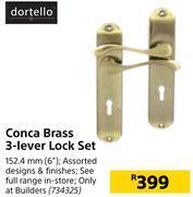 Builders Warehouse Dortello conca brass 3 lever lock set offer