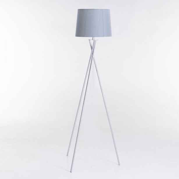 Lamp floormetal tripodgrey fabric shade 150cm h offer at Decofurn