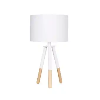 Decofurn Lamp table-wooden tripod-white fabric shade offer