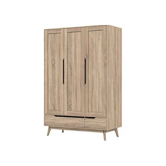 Fin deluxe 3 door 2 drawer robe