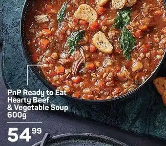 Pick n Pay PnP Ready to Eat Hearty Beef & Vegetable Soup 600g offer