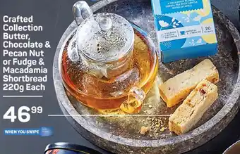 Pick n Pay Crafted Collection Butter, Chocolate & Pecan Nut or Fudge & Macadamia Shortbread 220g Each offer