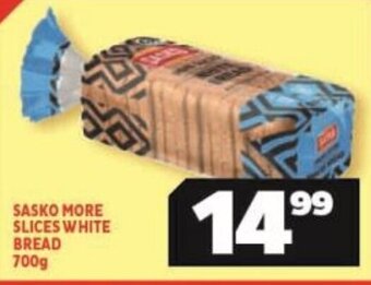 Usave SASKO MORE SLICES WHITE BREAD 700g offer