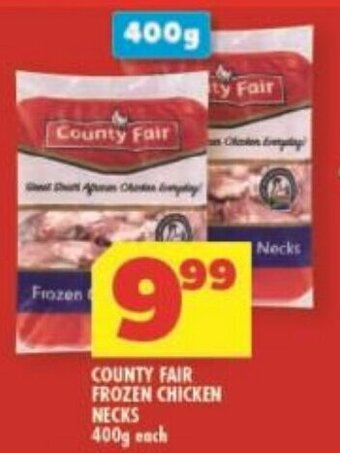 Usave COUNTY FAIR FROZEN CHICKEN NECKS 400g each offer