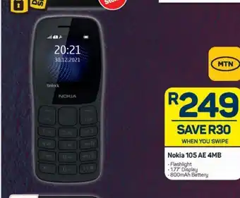 Pick n Pay Nokia 105 ar 4mb offer