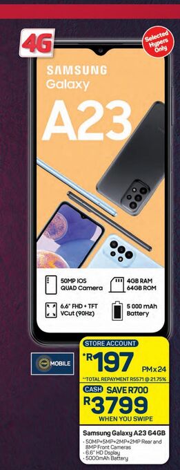 Pick n Pay Samsung galaxy a23 64gb offer
