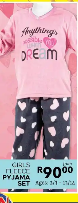 Fashion World Girls fleece pyjama set offer