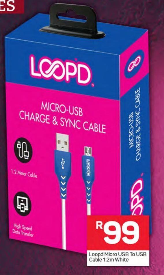Liipd micro usb to usb cable 1.2m white offer at Pick n Pay