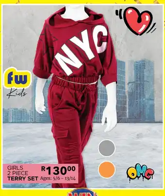 Fashion World Girls 2 piece terry set offer