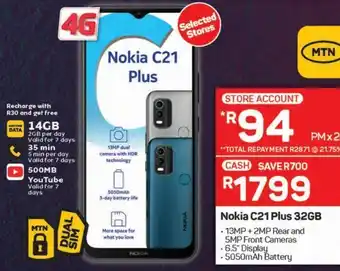 Pick n Pay Nokia c21 plus offer