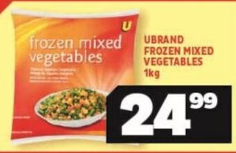 Usave UBRAND FROZEN MIXED VEGETABLES 1kg offer