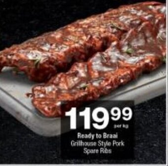 Checkers Ready to Braai Grillhouse Style Pork Spare Ribs offer
