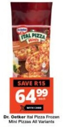 Checkers Dr. Oetker Ital Pizza Frozen Mini Pizzas All Variants offer