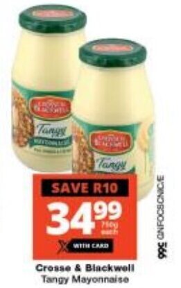 Checkers Crosse & Blackwell Tangy Mayonnaise offer