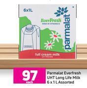 Parmalat everfresh uht long life milk assorted-6 x 1l each
