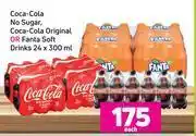 Game Coca cola no sugar, coca cola original or fanta soft drinks-24 x 300ml each offer