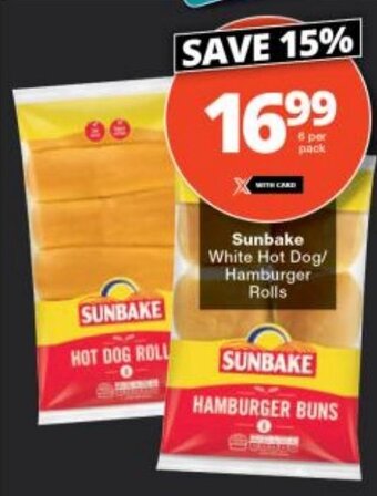 Checkers Sunbake White Hot Dog/ Hamburger Rolls offer
