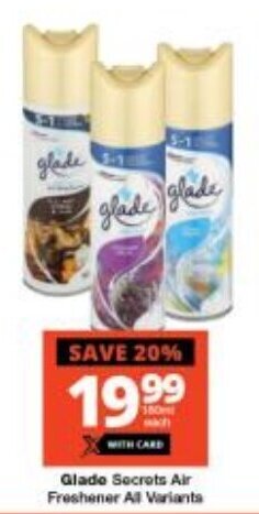 Checkers Glade Secrets Air Freshener All Varianta offer