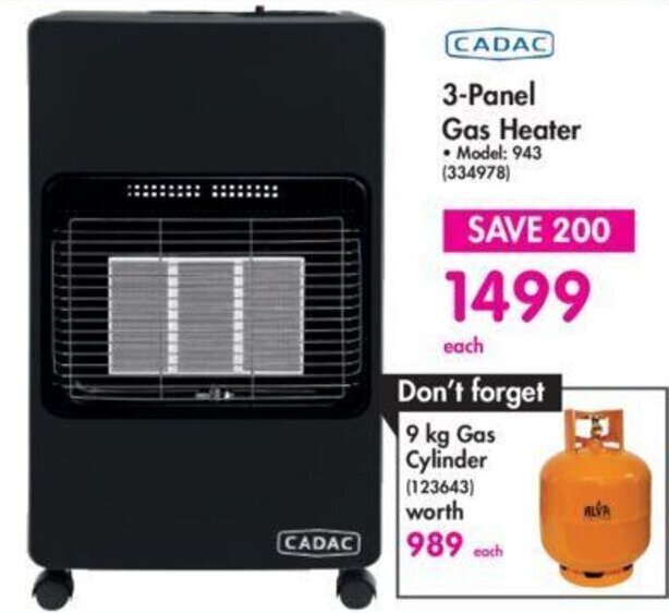 CADAC 3Panel Gas Heater offer at Makro
