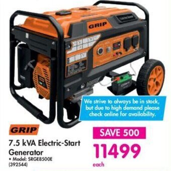 Makro GRIP 7.5 kVA Electric-Start Generator offer
