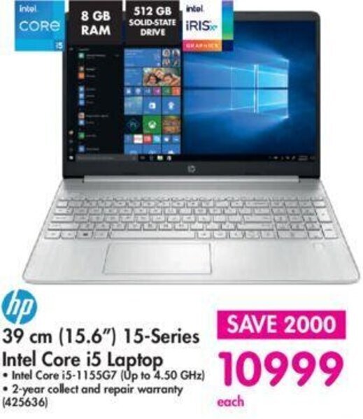 hp 39 cm (15.6") 15Series Intel Core i5 Laptop offer at Makro