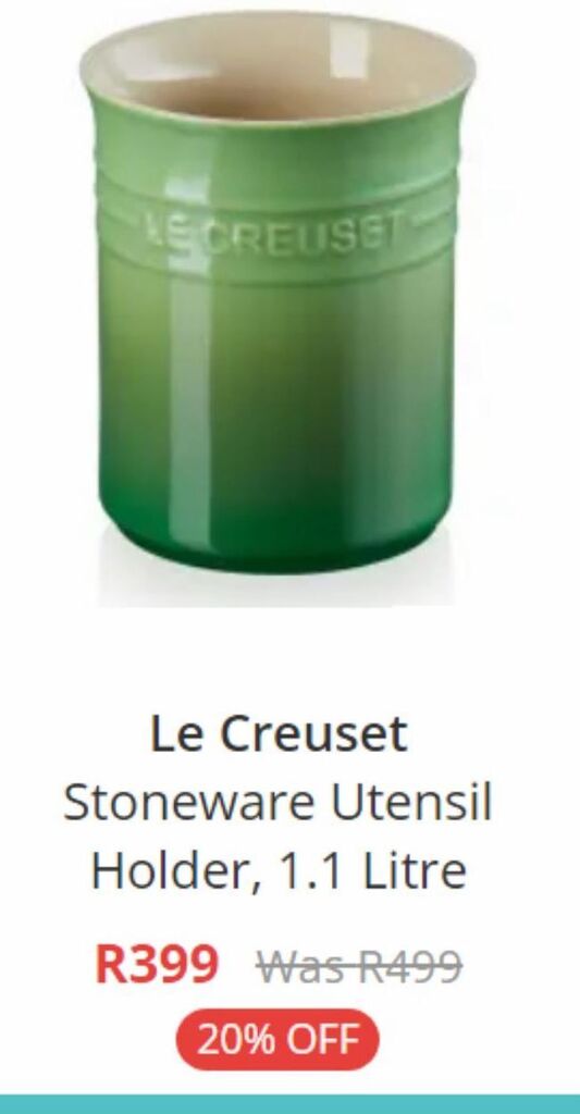 Stoneware utensil holder, 1.1 litre offer at Yuppie Chef