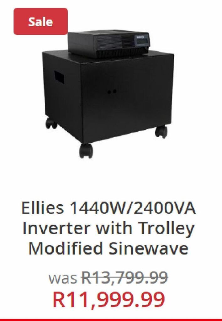 Ellies 1440w/2400va inverter with trolley modified sinewave offer at