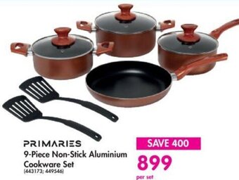 Makro PRIMARIES 9-Piece Non-Stick Aluminium Cookware Set offer