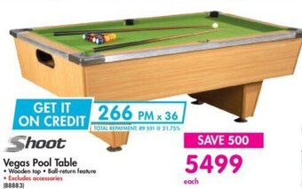 Shoot Vegas Pool Table