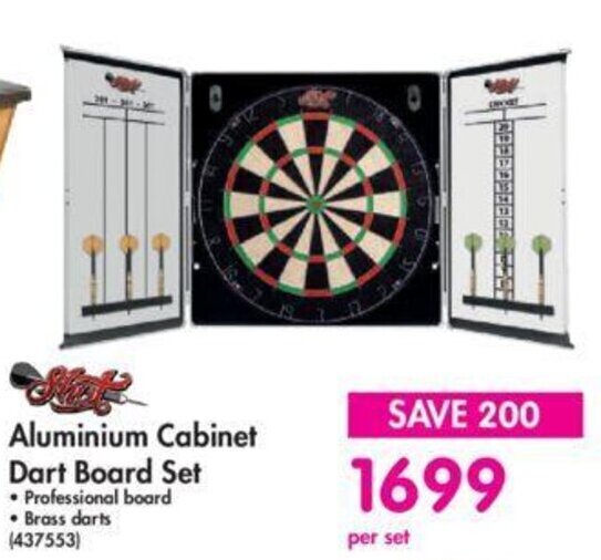 Aluminium Dart Board Set offer at Makro