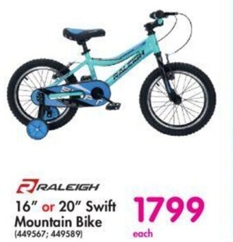 Makro RALEIGH 16" or 20" Swift Mountain Bike offer