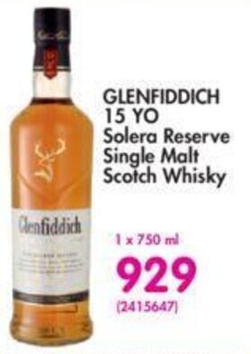 GLENFIDDICH 15 YO Solera Reserve Single Malt Scotch Whisky