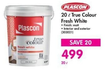 Makro PLASCON 20l True Colour Fresh White offer