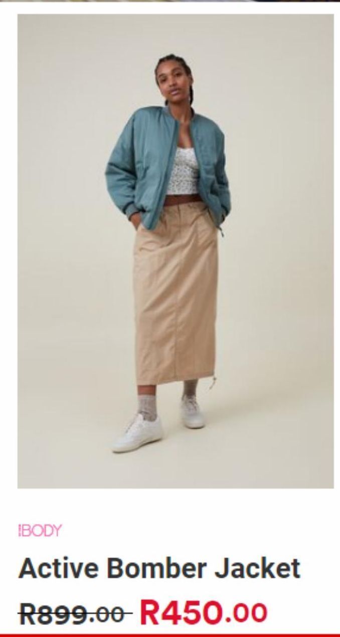 Active bomber jacket offer at Cotton On