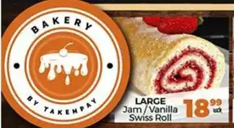Large Jam/Vanilla Swiss Roll