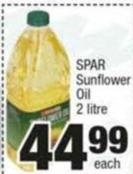 Spar Spar Sunflower Oil 2 Litre offer