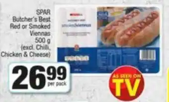 Spar Spar Butcher's Best Red or Smoked Viennas 500g200g offer