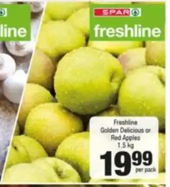 Spar Freshline Golden Delicious or Red Apples offer